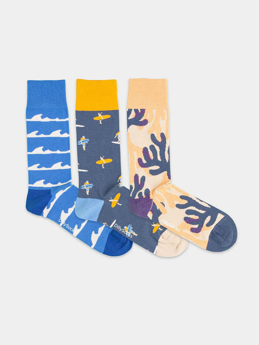 Pack 3 paires de chaussettes en coton bio | multicolore vitamin sea