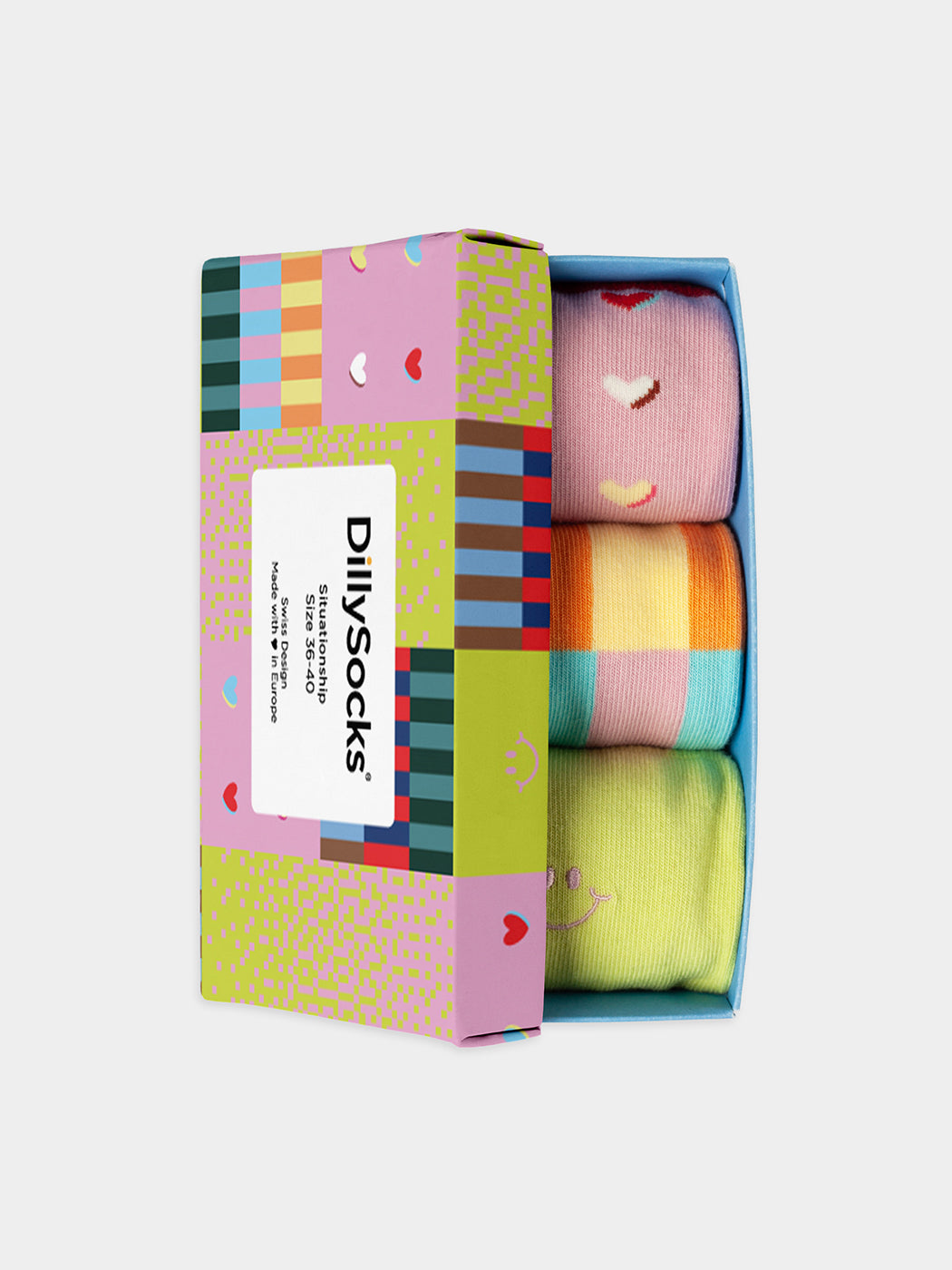 Pack 3 paires chaussettes en coton bio | multicolore "situationship"