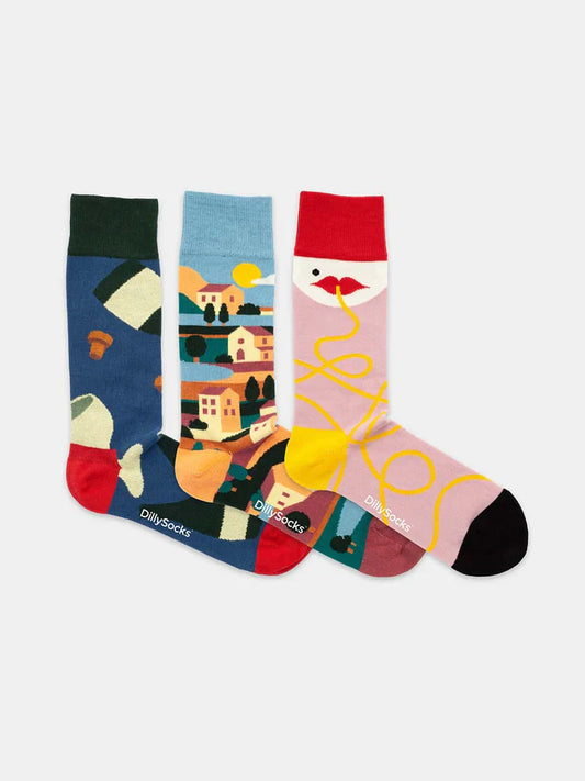 Pack 3 paires de chaussettes en coton bio | multicolore "dolce vita"