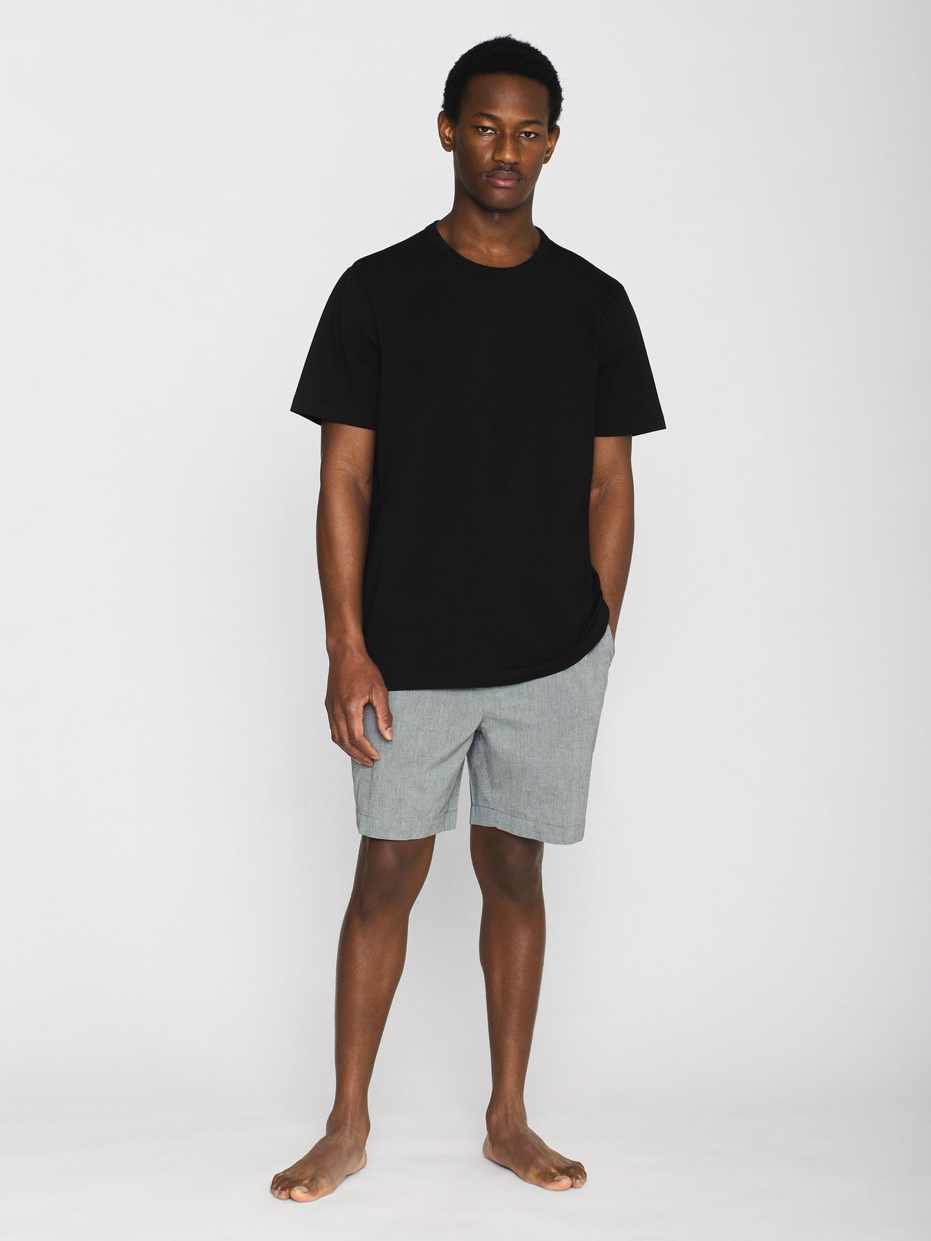 Ensemble de pyjama short en coton bio | Noir et gris "pajamas set black jet"