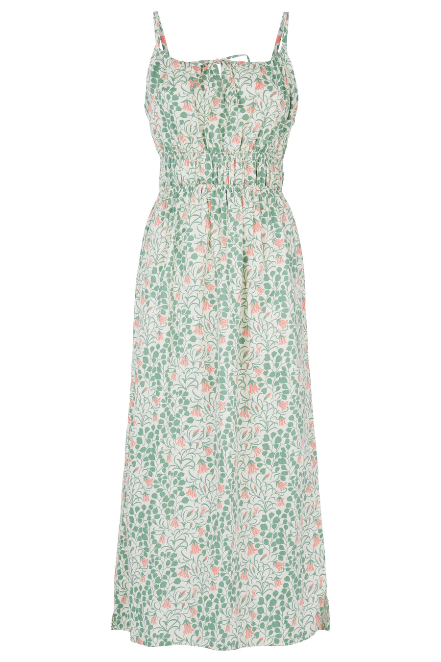 Robe verte fleurie en coton bio - v&a harebell strappy dress multi coloured