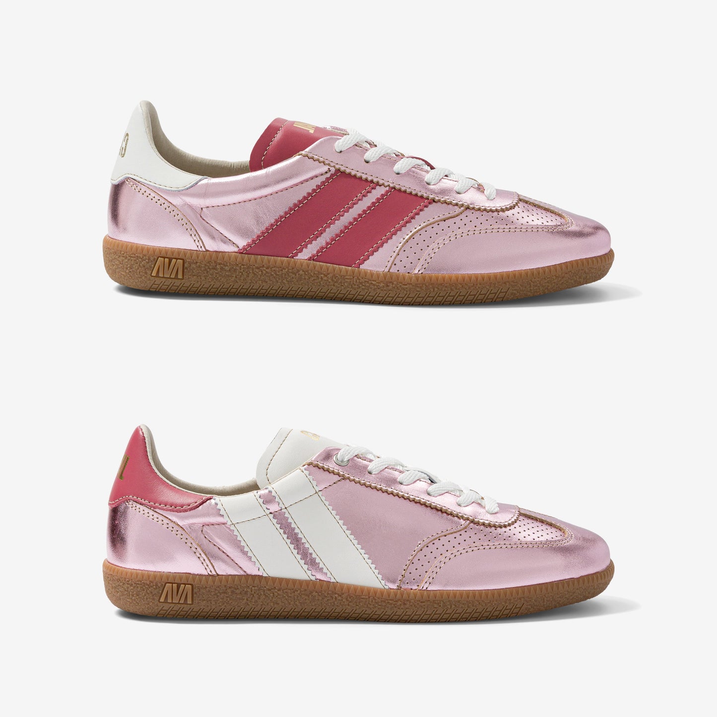 Baskets en cuir certifié | rose brillant "pink pearl"