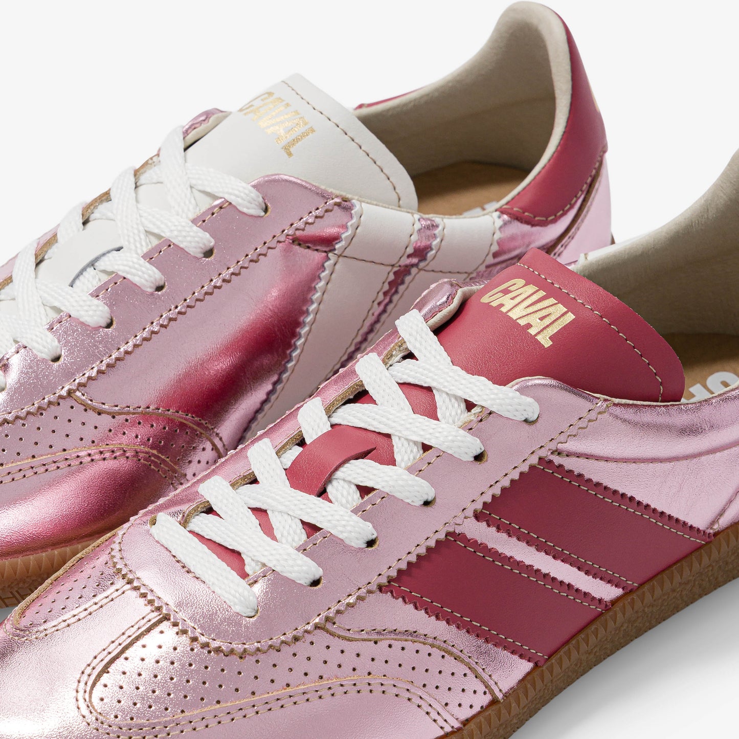 Baskets en cuir certifié | rose brillant "pink pearl"