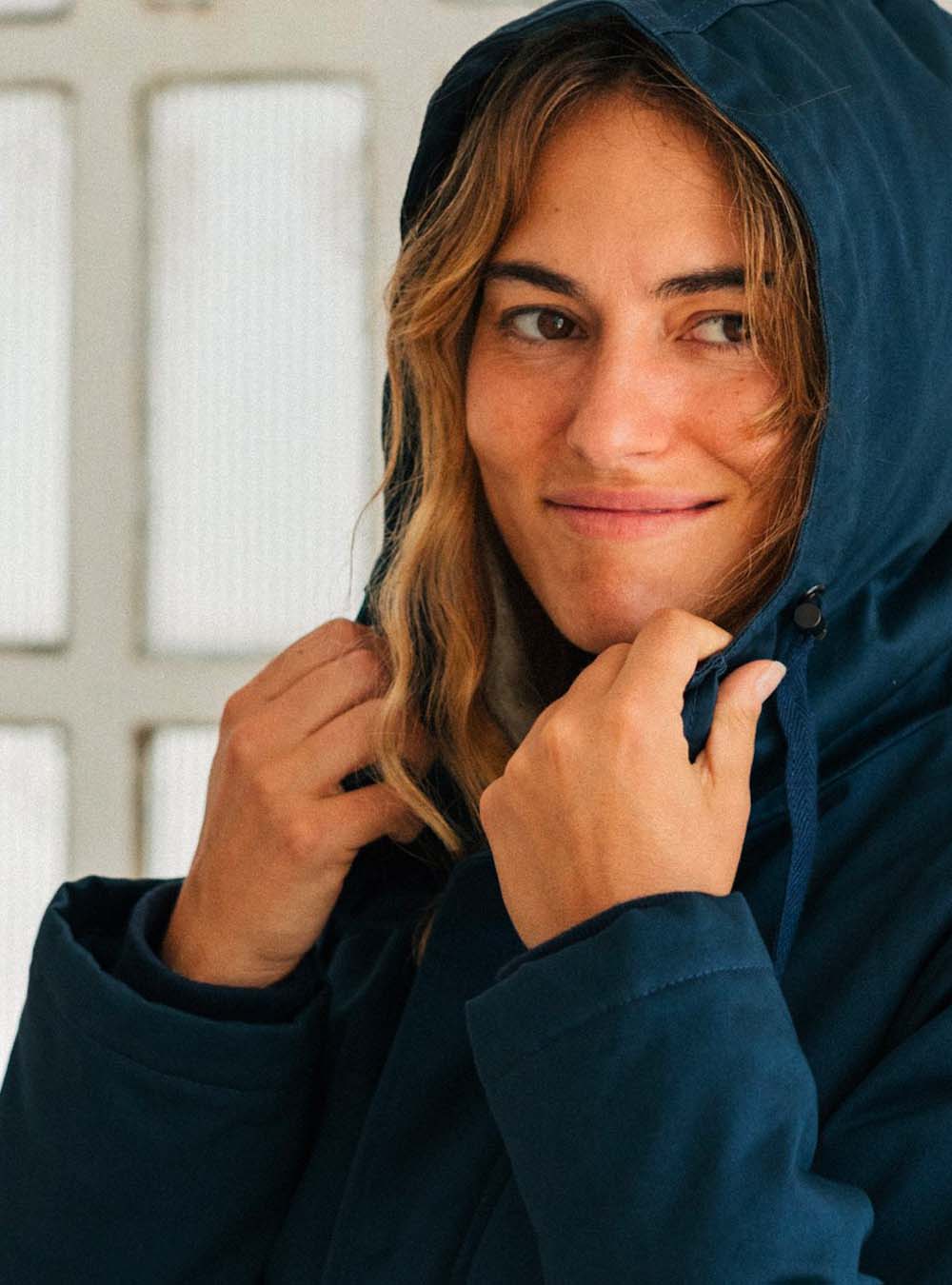 Parka doublée en coton bio | marine "pinta organic cotton parka navy nord"