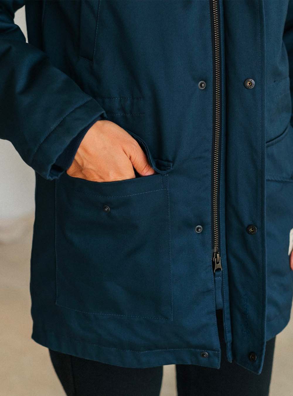 Parka doublée en coton bio | marine "pinta organic cotton parka navy nord"