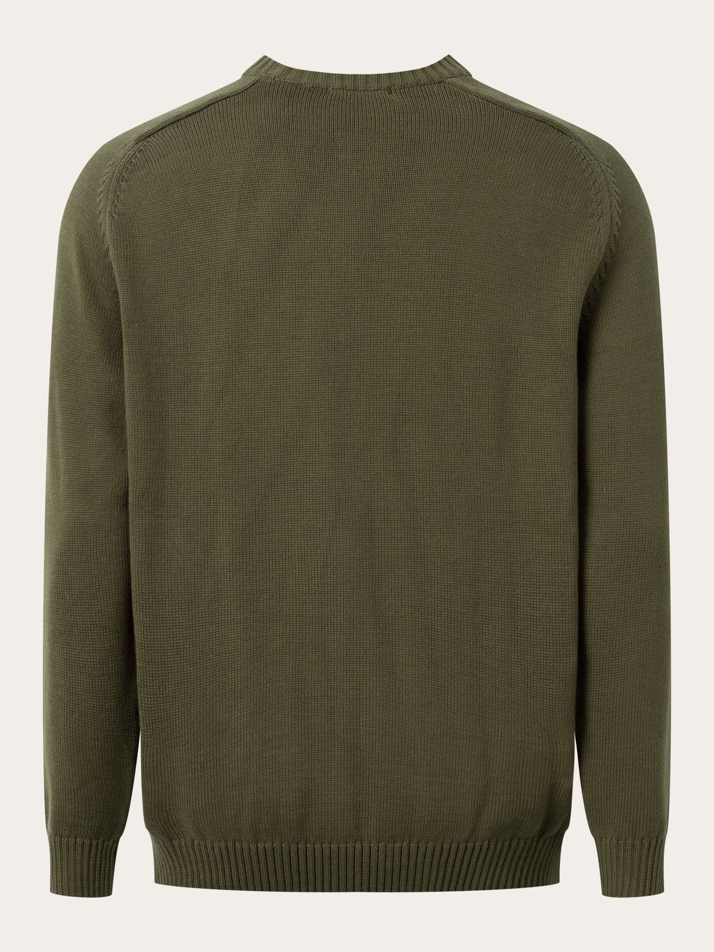 Pull en coton biologique | vert "plain knitted crew neck dark olive"