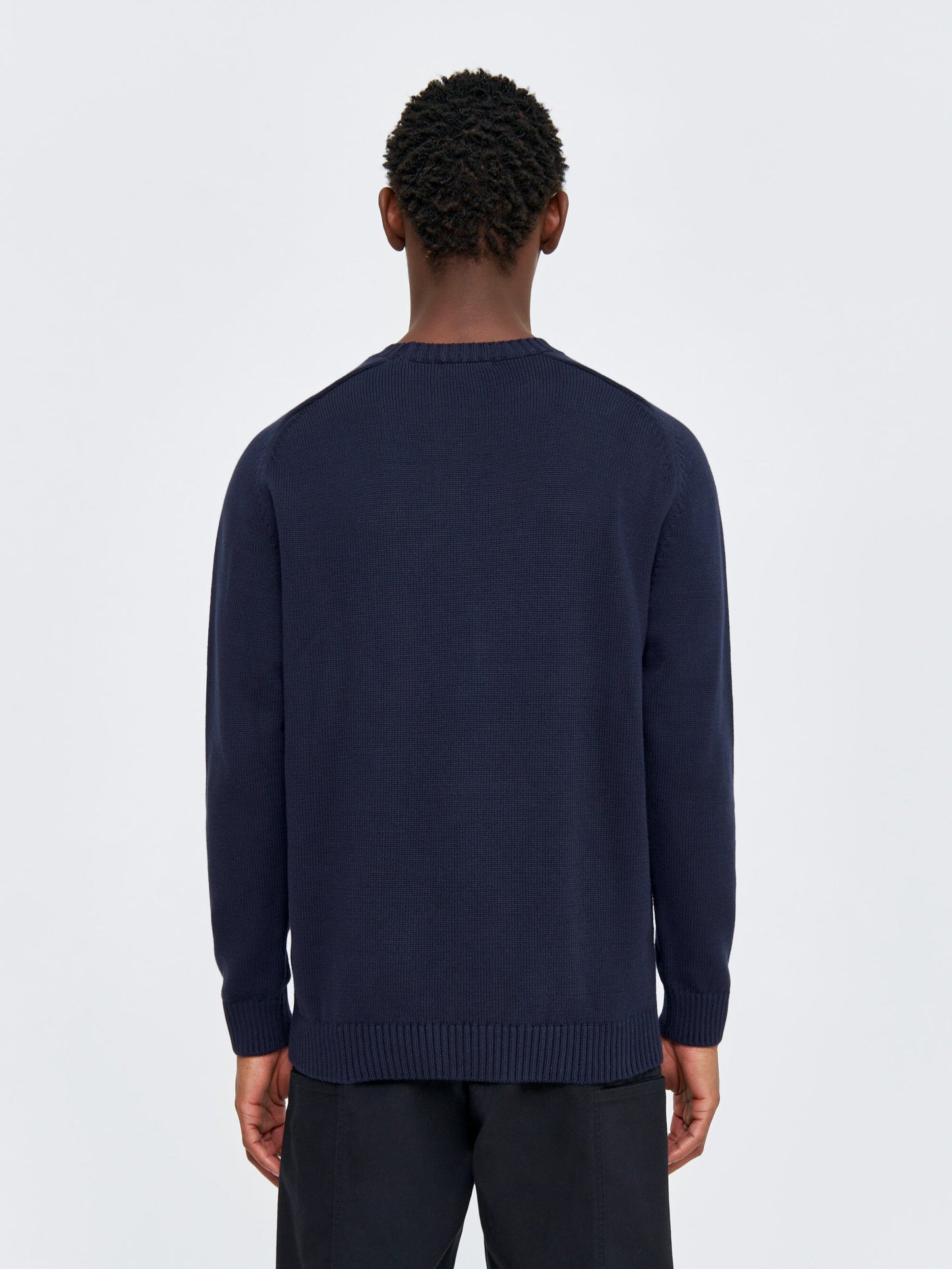 Pull en coton biologique | "plain knitted crew neck night sky"
