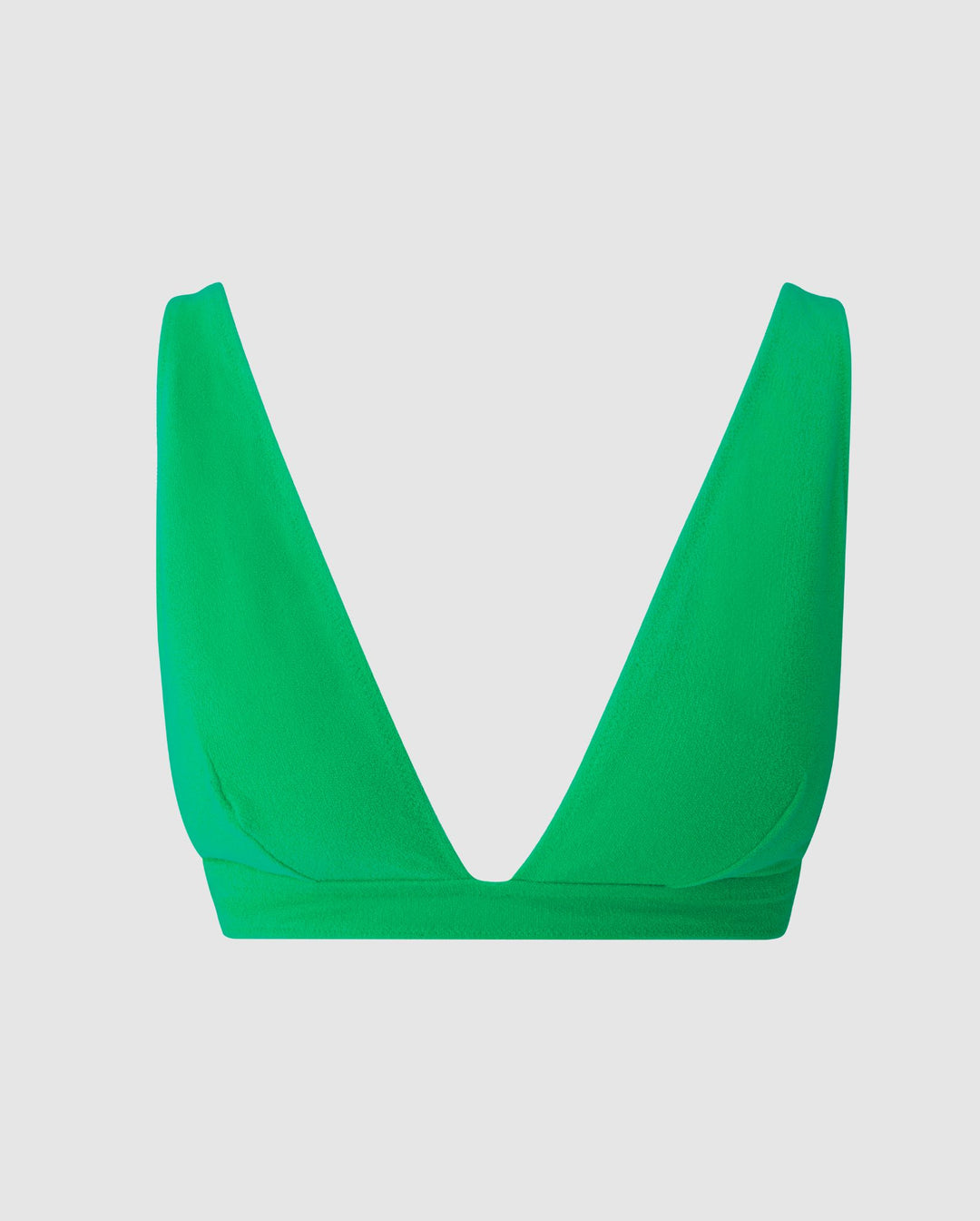 Haut de maillot triangle en matières recyclées | Plunge bikini top - kelly green