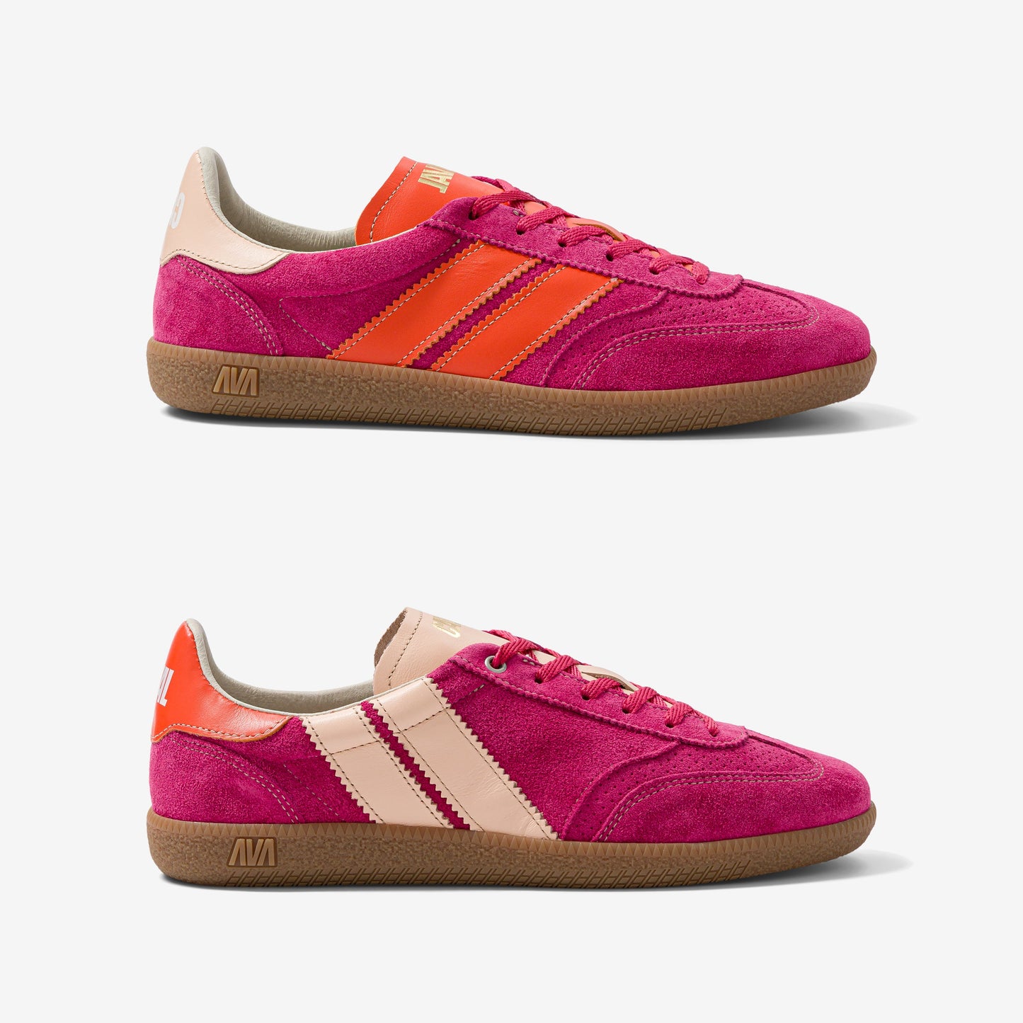 Baskets en cuir certifié | rose "pop flamingo"