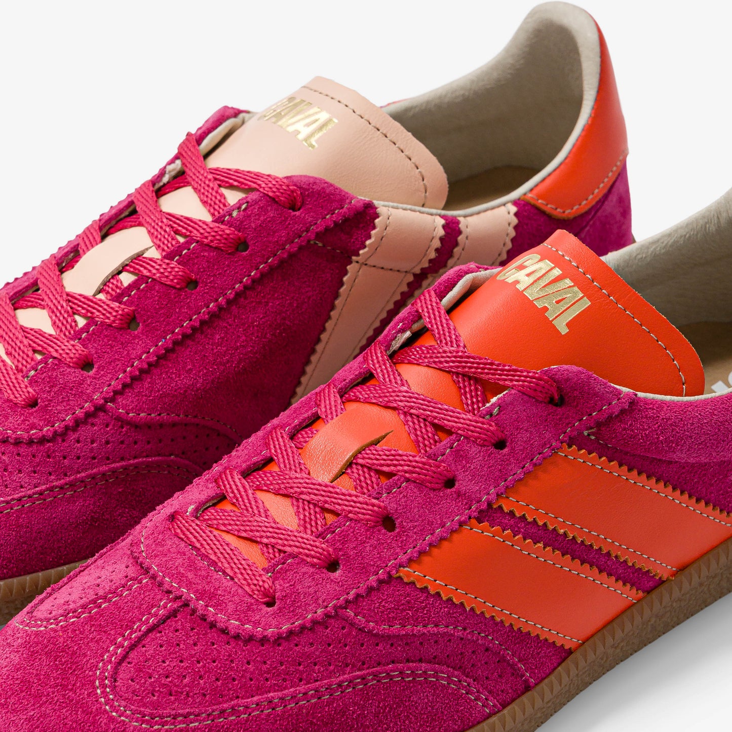 Baskets en cuir certifié | rose "pop flamingo"