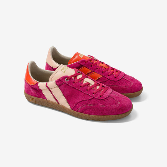 Baskets en cuir certifié | rose "pop flamingo"