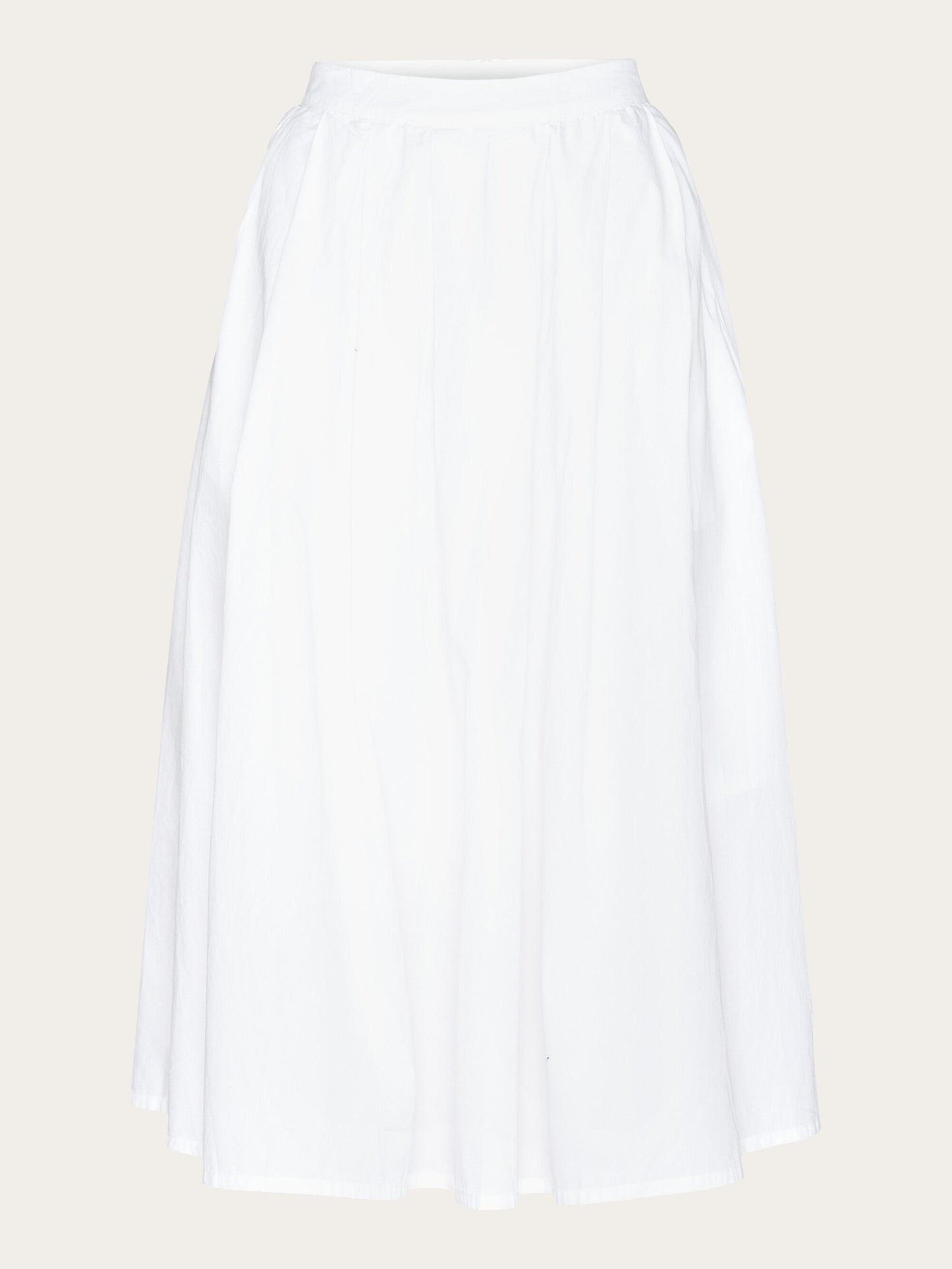 Jupe en coton biologique | blanc "Poplin pleated mid-length skirt - 1010 bright white"