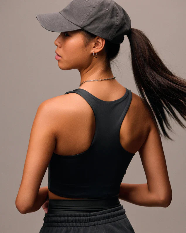 Brassière en recyclé | violet "active cropped bra pearly purple"