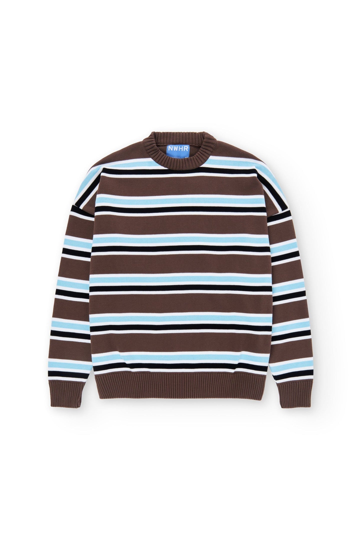 Pull en coton bio | rayé marron bleu "Jersey bright brown - bright-brown" | Bright-brown