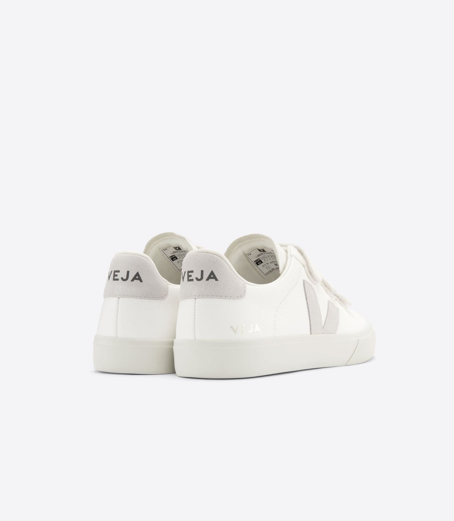 Baskets à scratchs en cuir sans chrome | gris "recife chromefree leather white natural"