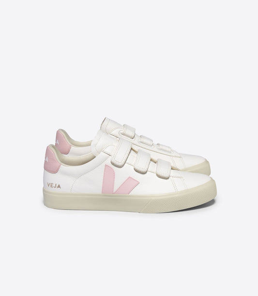Baskets à scratch en cuir sans chrome | rose "recife chfree extra white petale"