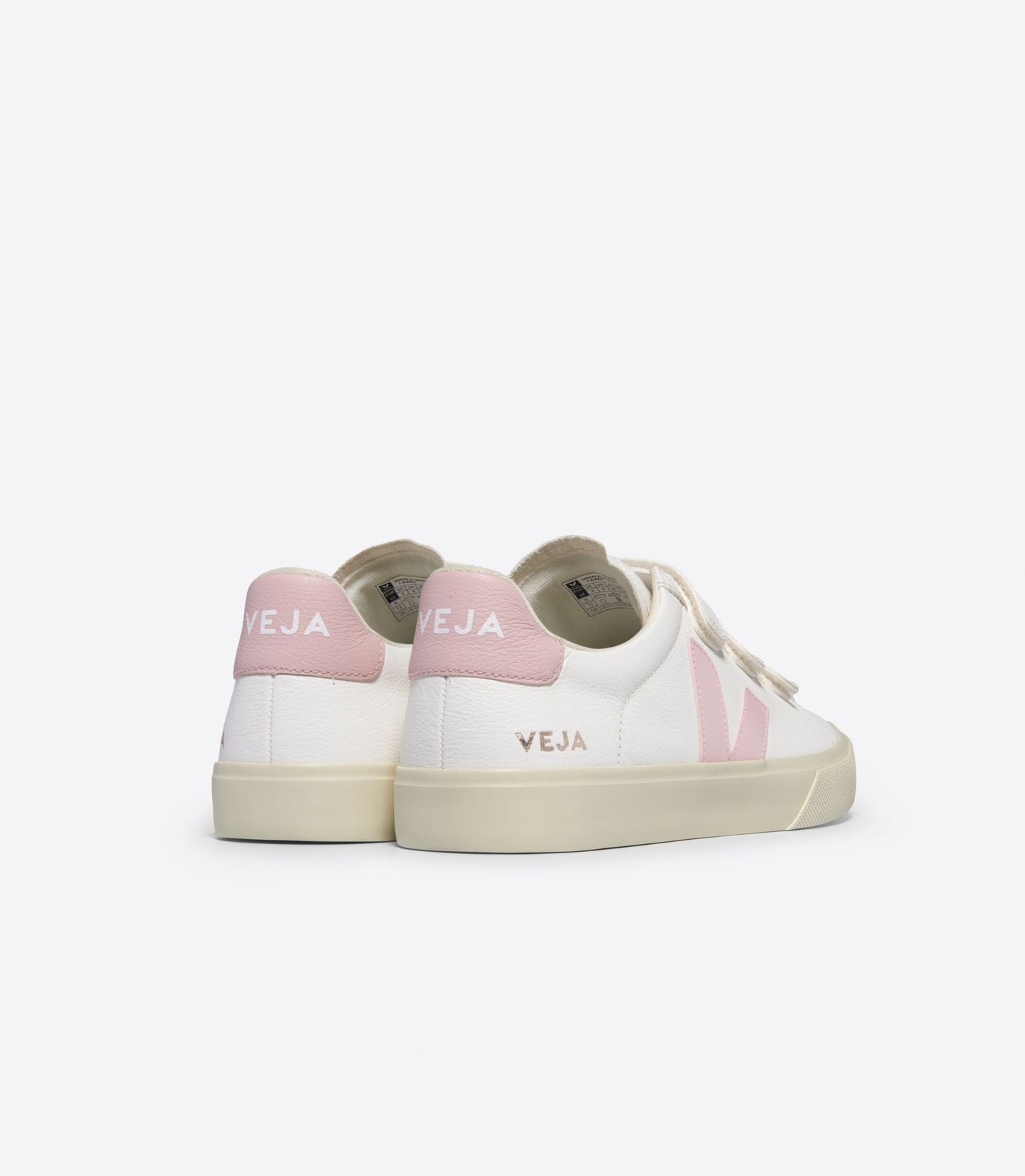 Baskets à scratch en cuir sans chrome | rose "recife chfree extra white petale"