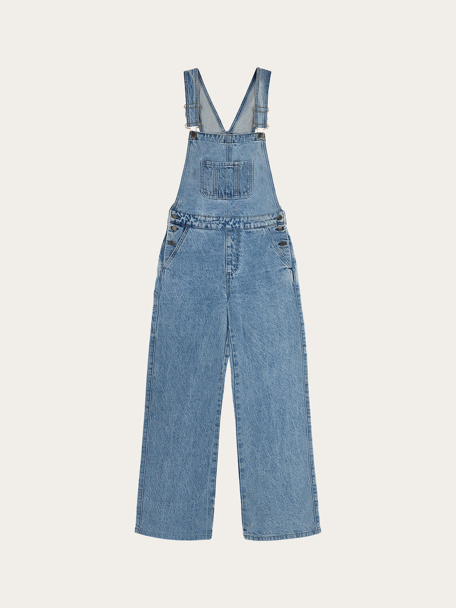 Salopette en jean en coton recyclé - reborn gale bibs jeans bleached stonewash