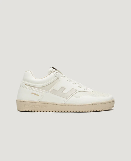 Baskets vegan en recyclé - retro 90s latte gesso ivory