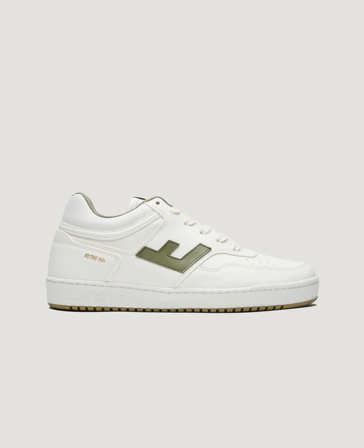 Baskets vegan en recyclé - retro 90s olive