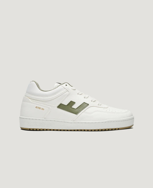 Baskets vegan en recyclé - retro 90s olive