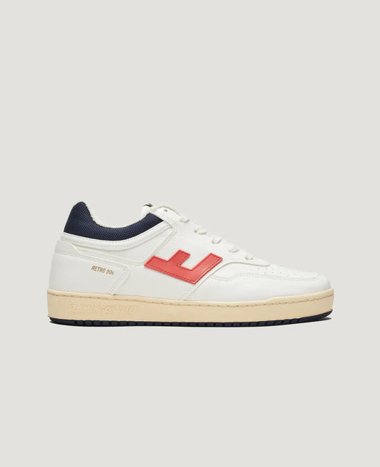 Baskets vegan en recyclé - retro 90s white bicolor vanilla