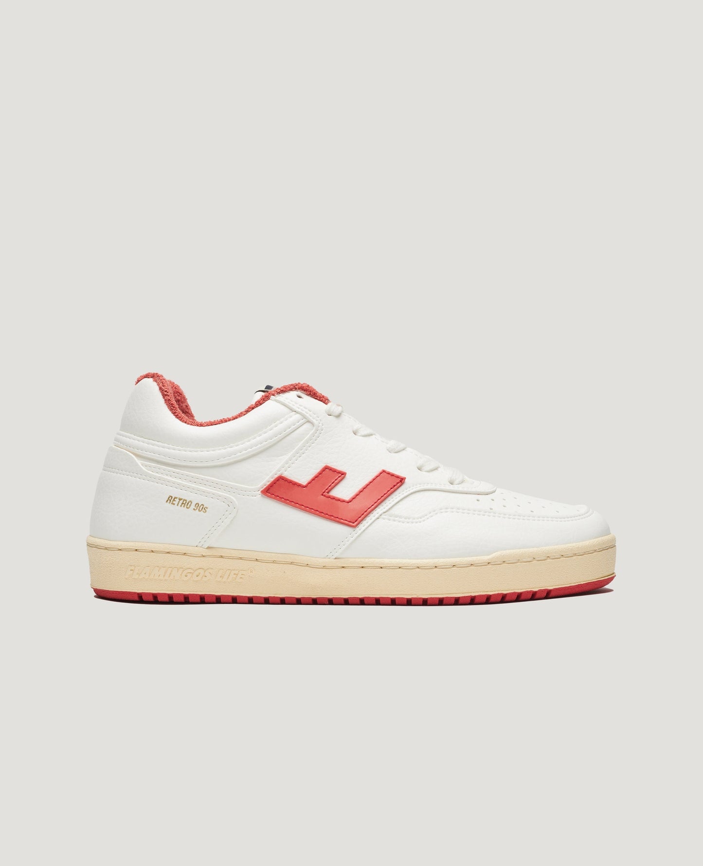 Baskets vegan en recyclé - retro 90s white vanilla tomato