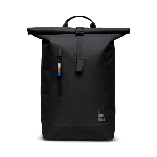 Sac à dos imperméable 26L en matière recyclée | noir "ROLLTOP LITE 2.0 MONOCHROME BLACK"