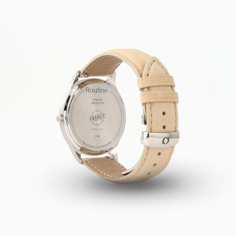 Montre Originale cadran sable bracelet crème