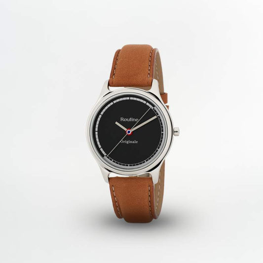 Montre Originale cadran bleu bracelet camel