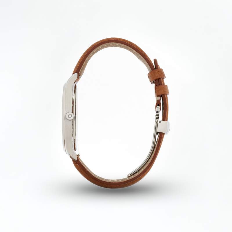 Montre Originale cadran bleu bracelet camel