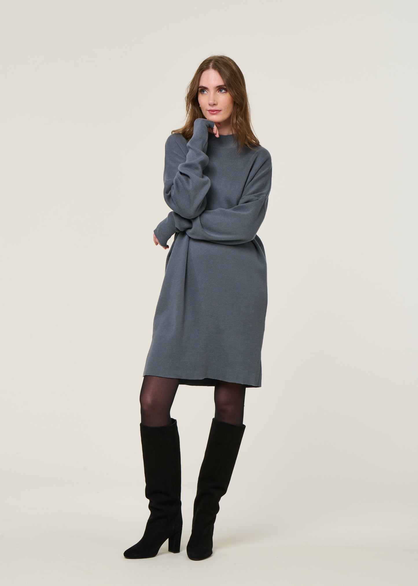 Robe pull en coton bio | gris "nuna - turbulence"