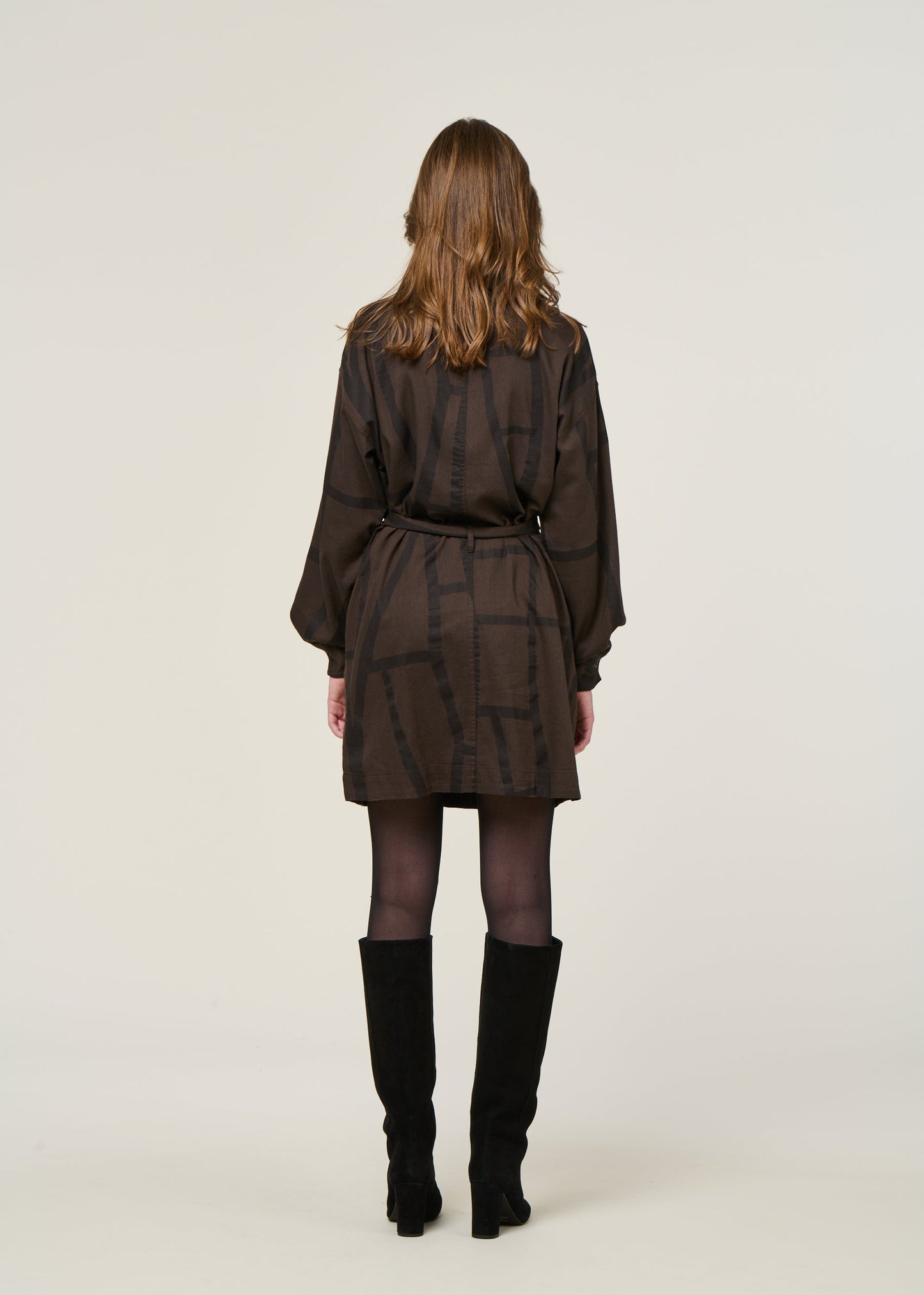 robe en coton bio et ecovero | marron "izua - kintsugi"