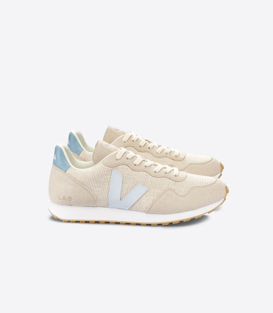 Baskets en suède vegan et tissu | beige et bleu "sdu j-mesh juta ice"