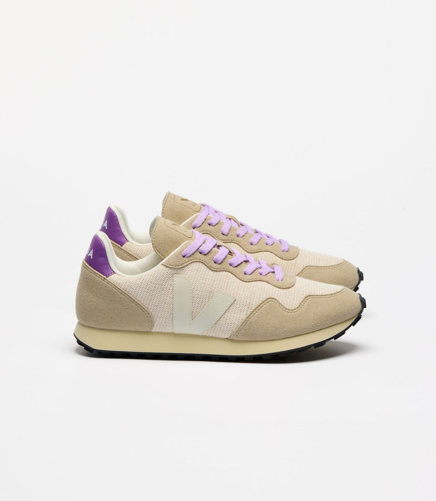 Baskets | beige et lilas "sdu rec - jute pierre cosmos"