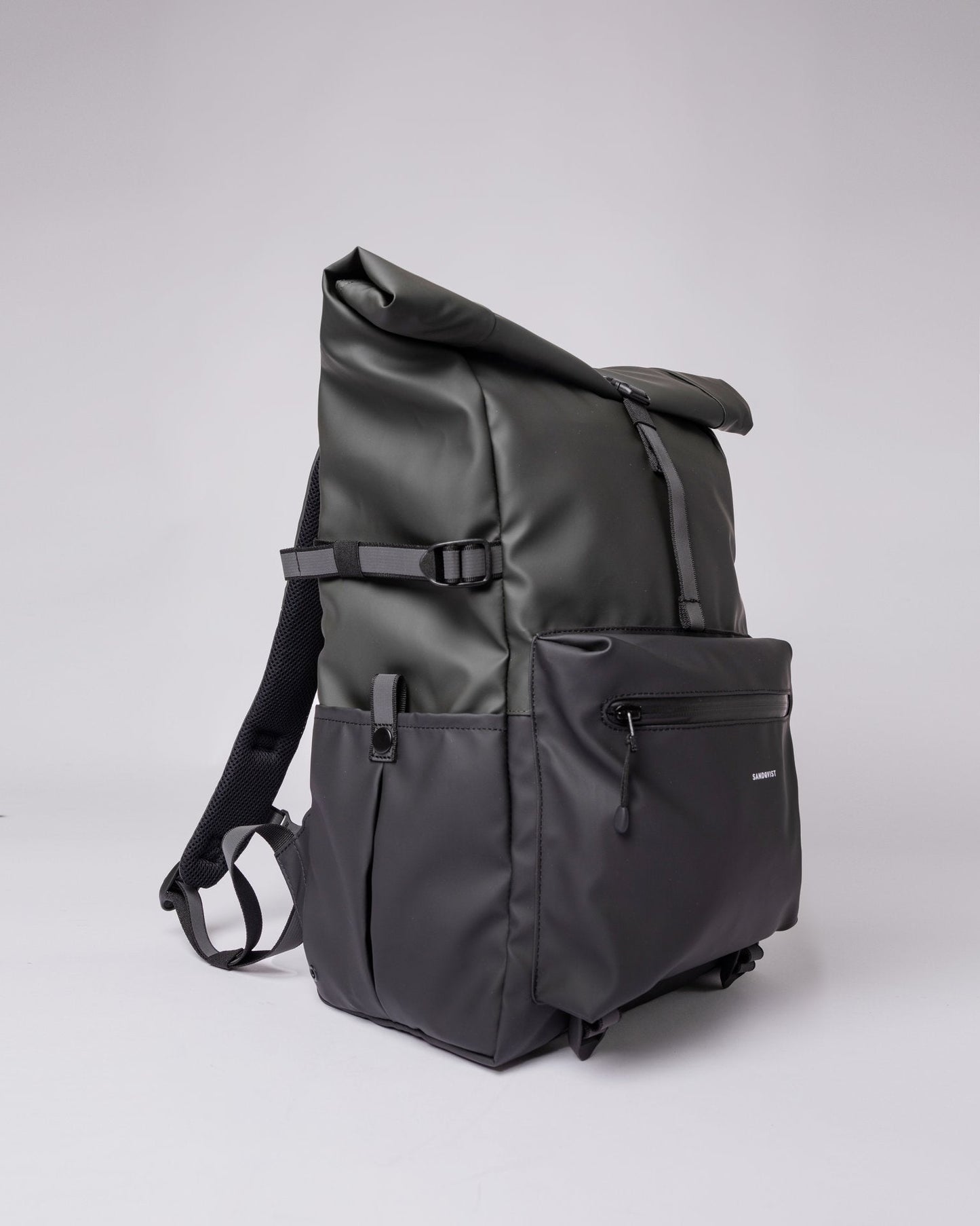 Sac à dos imperméable en matière recyclée | noir et vert "ruben 2.0 multi black dark green"