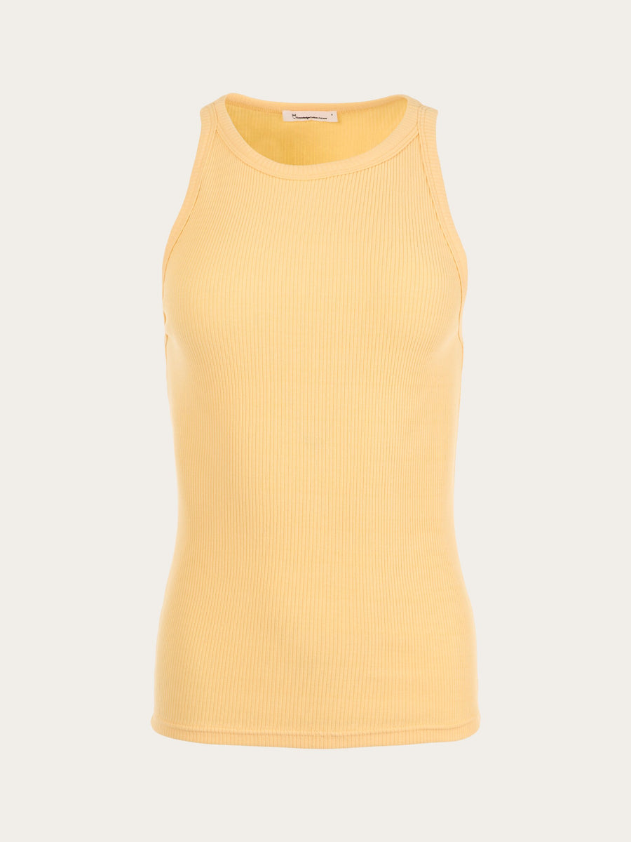 Débardeur jaune côtelé en coton bio - CANNA racer rib top impala