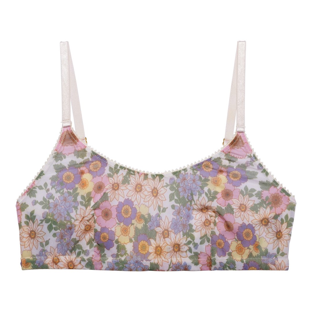 Soutien-gorge bandeau fleuri en polyamide recyclé - Rania