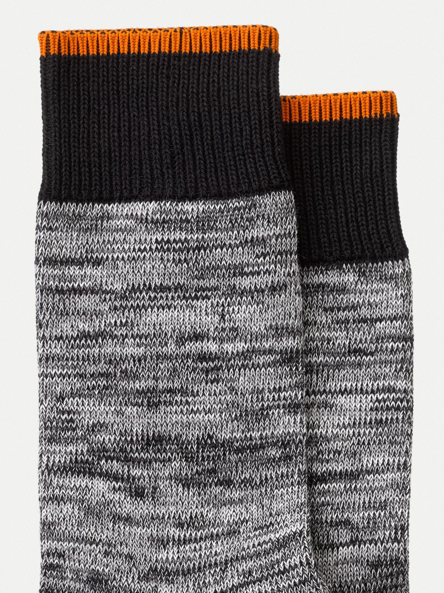 Chaussettes hautes noir chiné en coton bio - rasmusson black