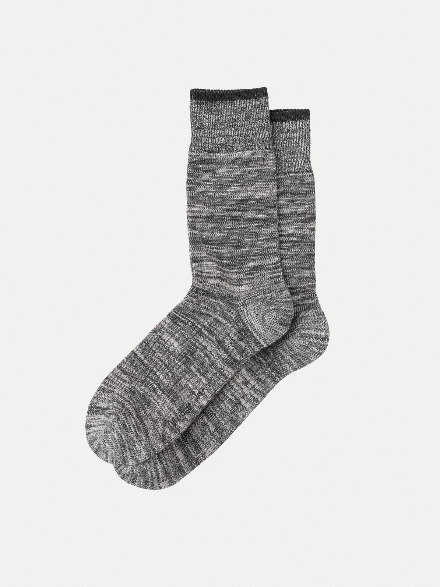 Chaussettes hautes en coton bio | Homme gris chiné "rasmusson dark grey"
