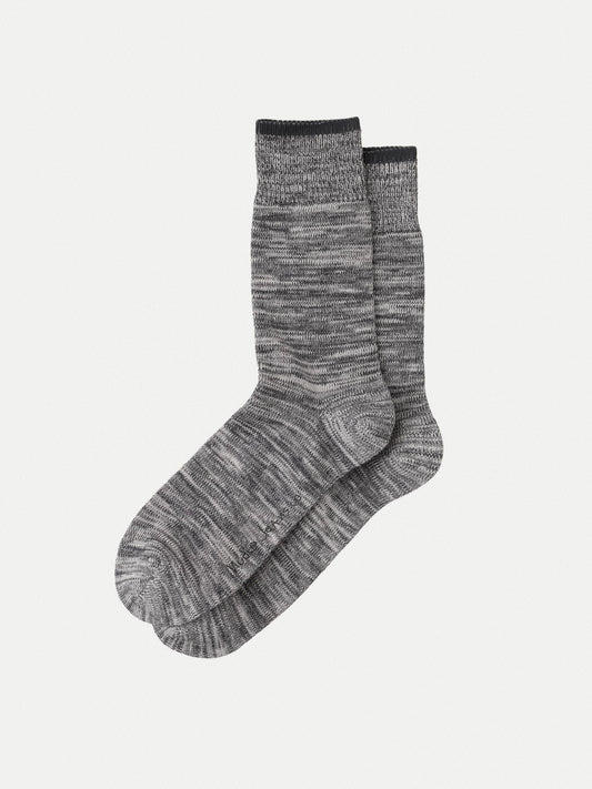 Chaussettes hautes en coton bio | Homme gris chiné "rasmusson dark grey"
