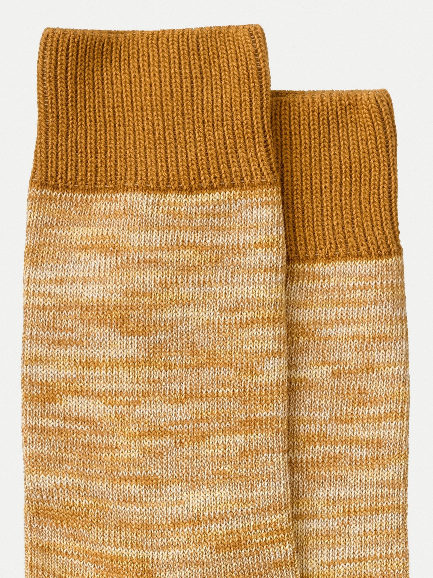 Chaussettes hautes jaune chiné en coton bio - rasmusson faded sun