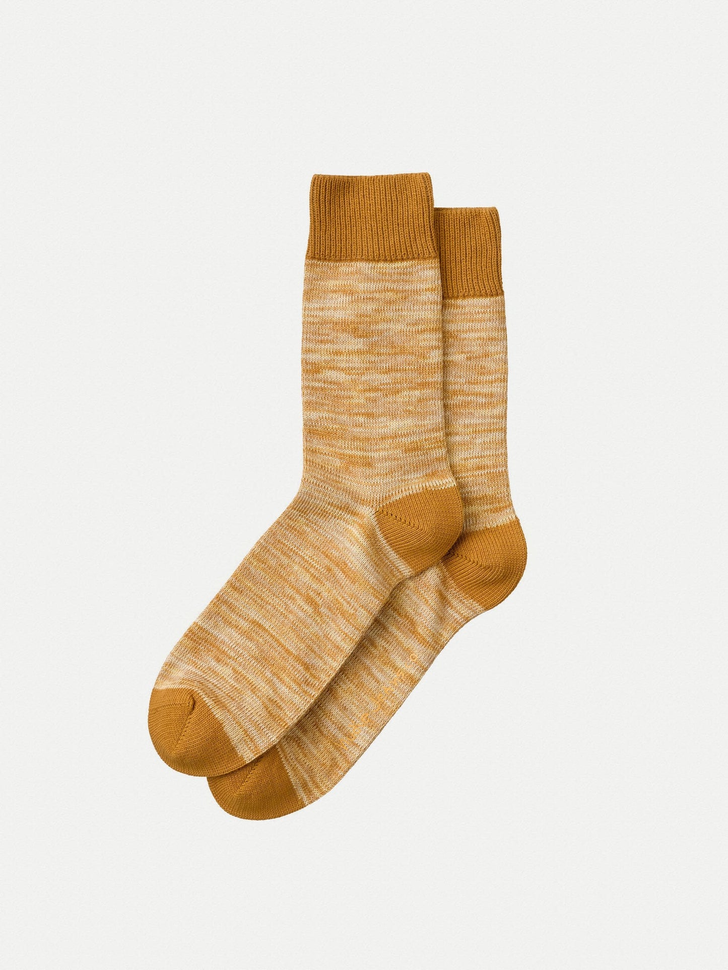 Chaussettes hautes jaune chiné en coton bio - rasmusson faded sun