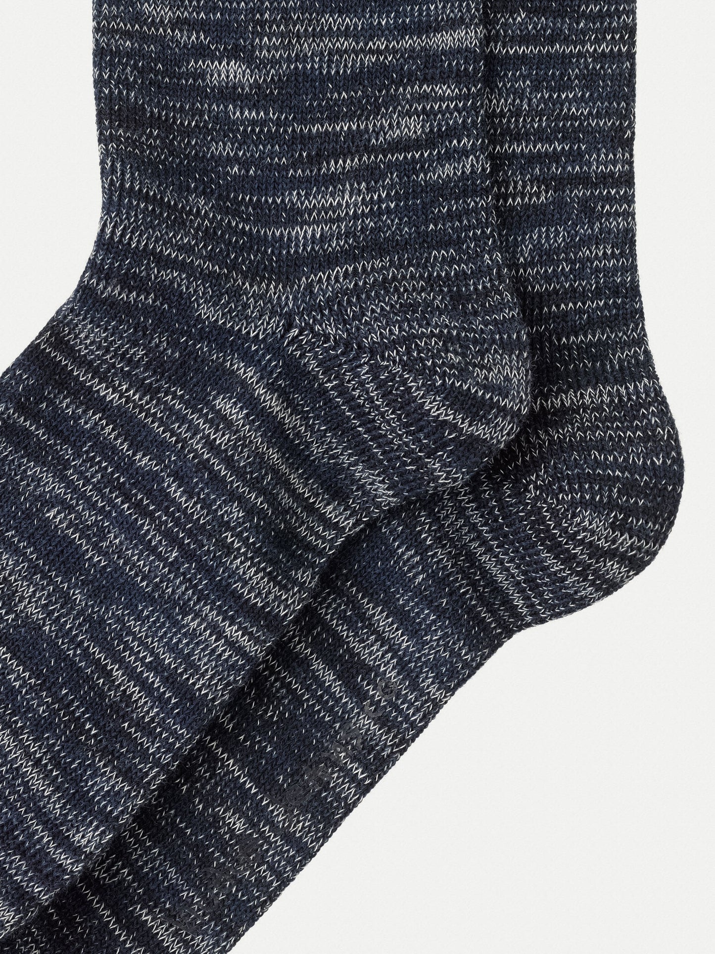 Chaussettes hautes marine chiné en coton bio - rasmusson navy