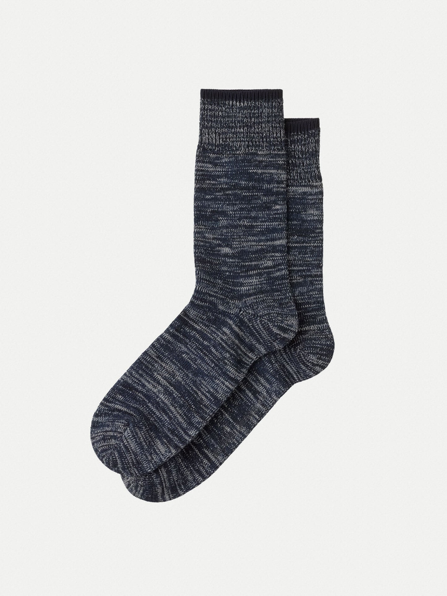 Chaussettes hautes marine chiné en coton bio - rasmusson navy