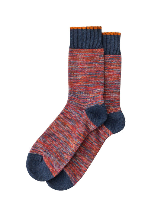 Chaussettes hautes rouge chiné  en coton bio - rasmusson red