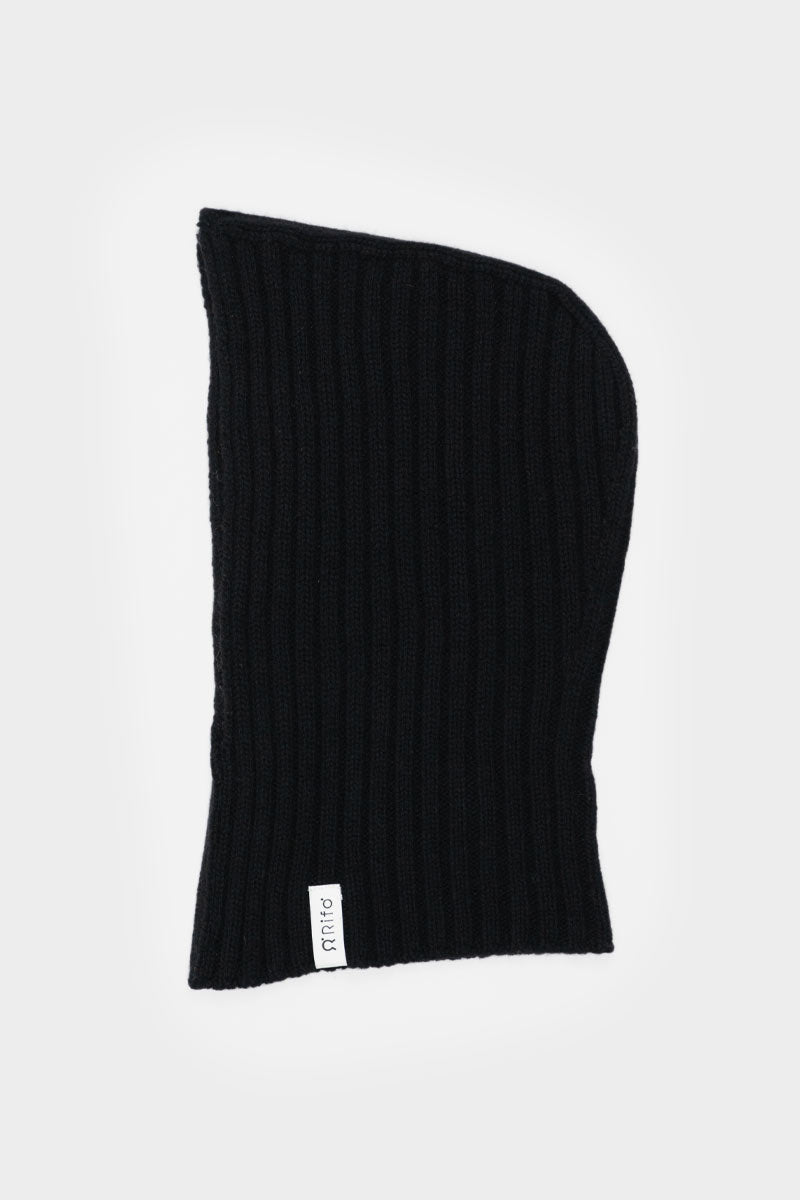 Cagoule en cachemire recyclé | noir "balaclava arsenio nero ardesia"