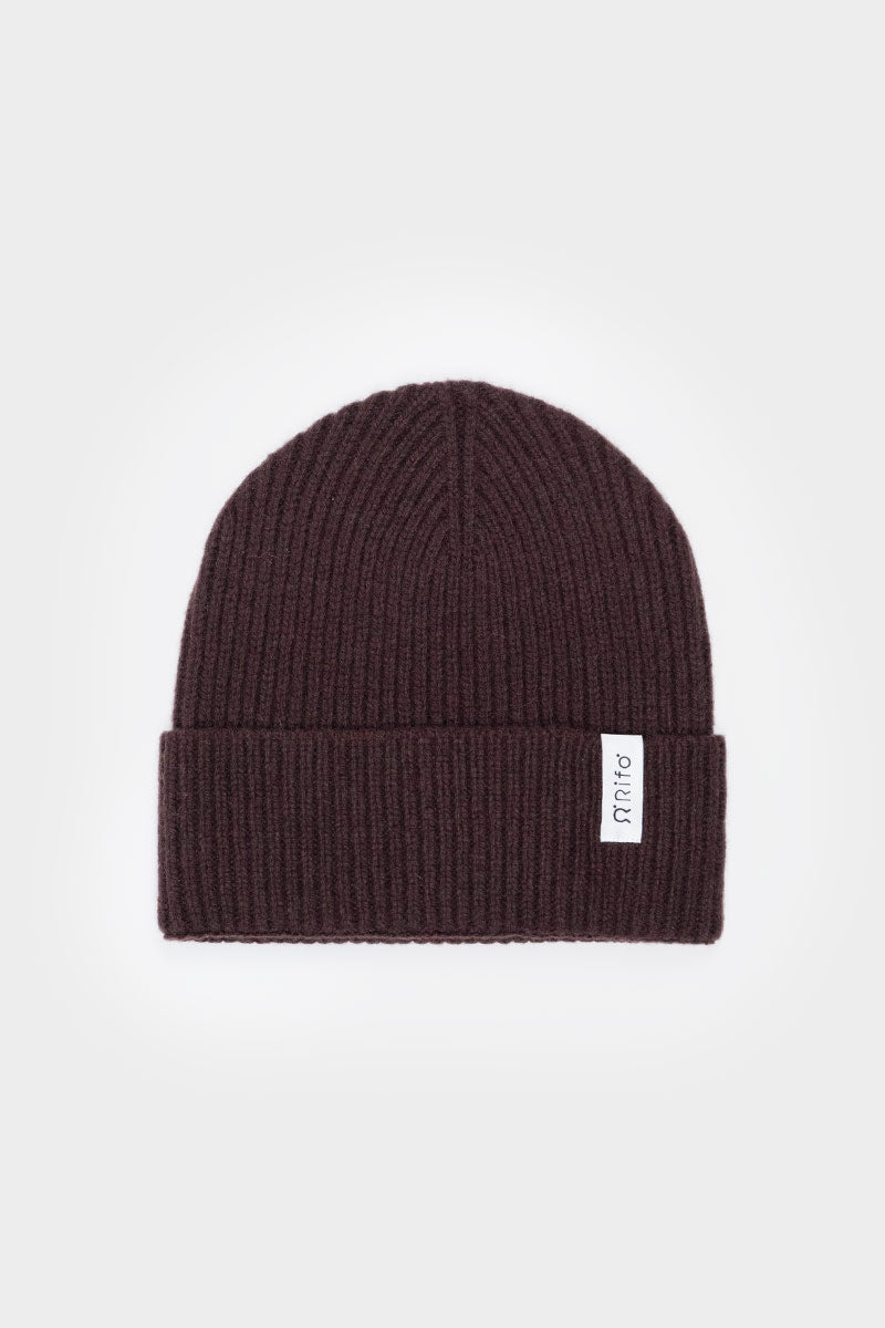 Bonnet en cachemire recyclé | marron "cappello marcello brown caffè"