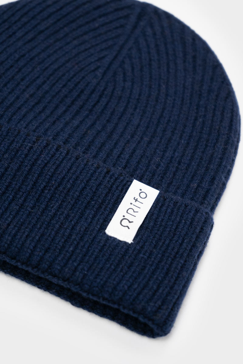 Bonnet en cachemire recyclé | marine "cappello marcello blu mora"