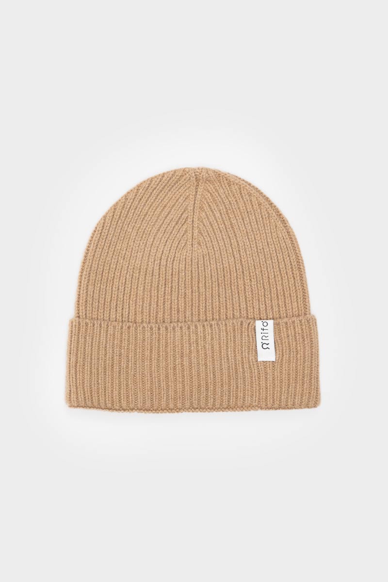 Bonnet en cachemire recyclé | camel "cappello marcello beige sughero"